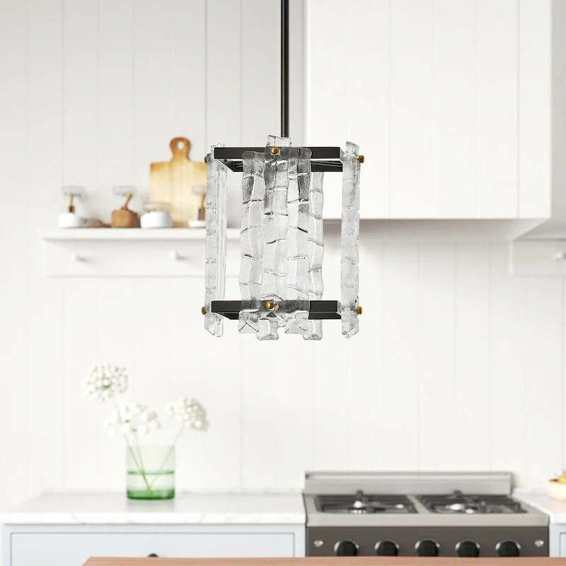 4-Lights Special Square Glass Shade Pendant Lighting - 7.9 D4.7 W57.1 H(Adjustable)