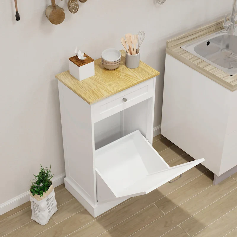 1-Drawer, 1-Compartment Tilt-Out Trash Cabinet - Kitchen Trash Cabinet