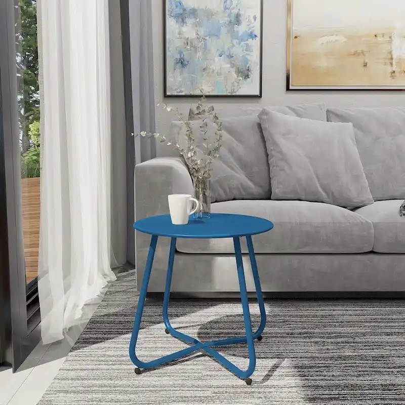 Round Steel Outdoor Side Table