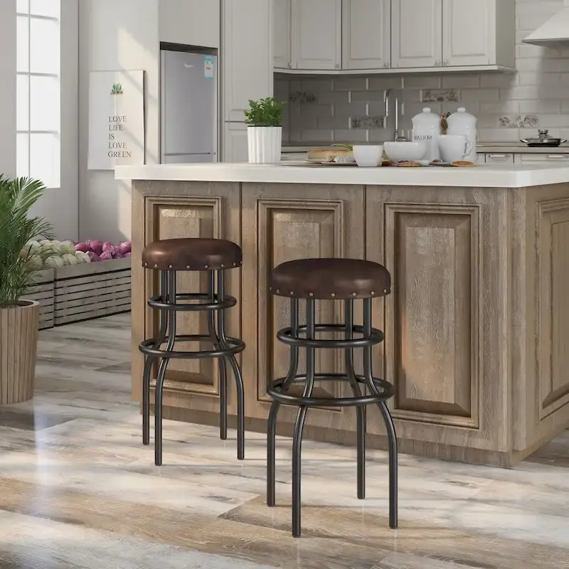 Vigo Rustic Bronze Metal Counter Height Barstool by Furniture of America