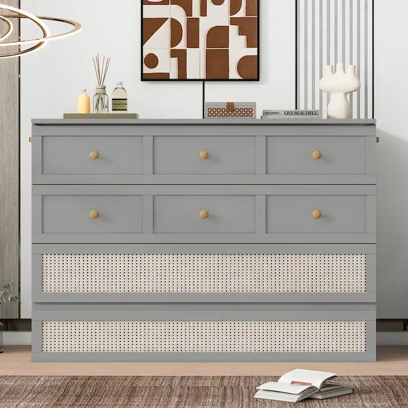 Full Size Murphy Bed with Large Drawers For Bedroom
