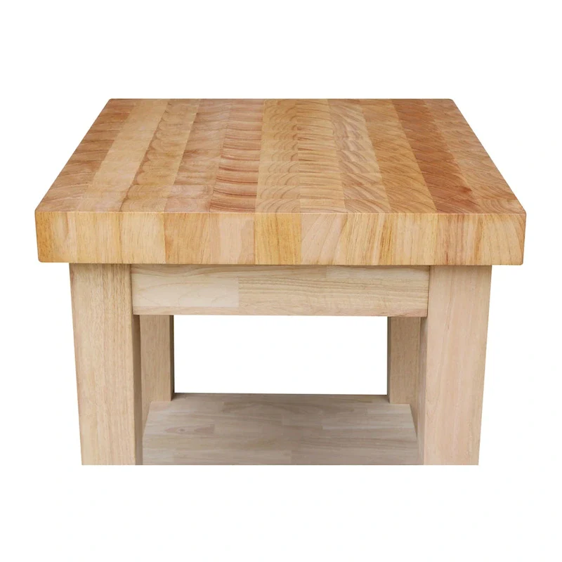 Copper Grove Lakeland Unfinished Solid Parawood Kitchen Island Cart