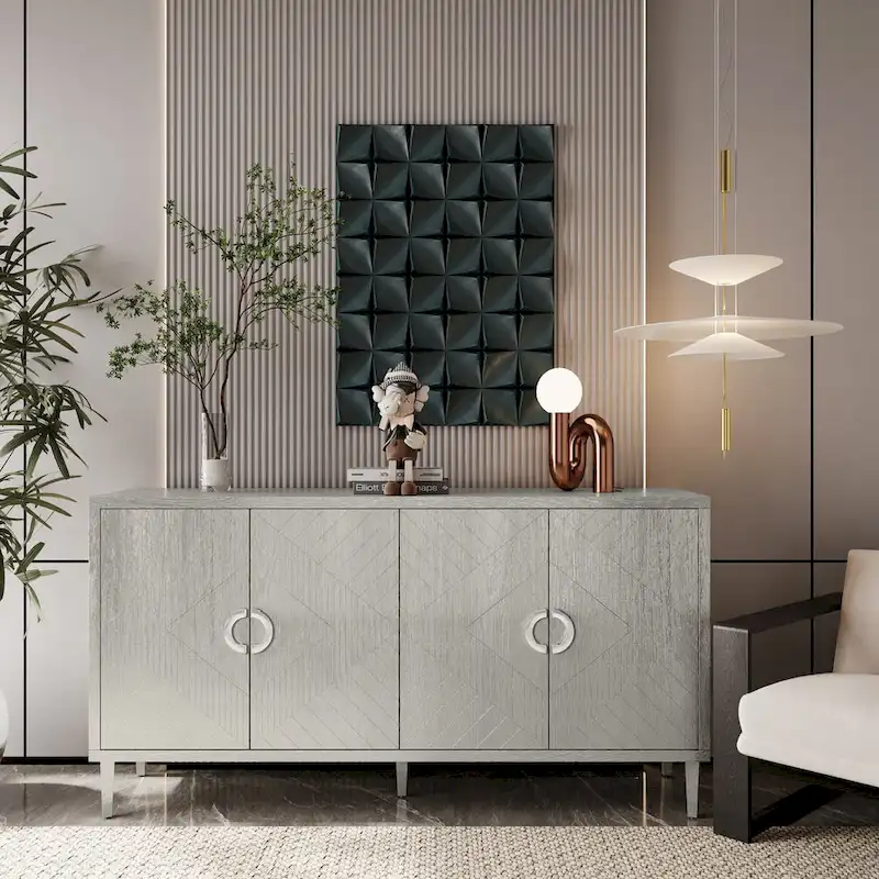 Stylish and Functional 4-Door Storage Cabinet