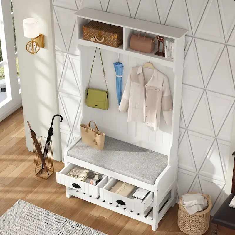 Hall Tree with Bench, 34.3