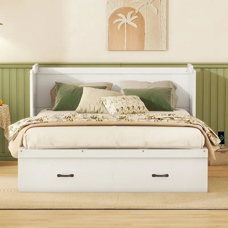 Murphy Bed with USB Port and a Large Drawer