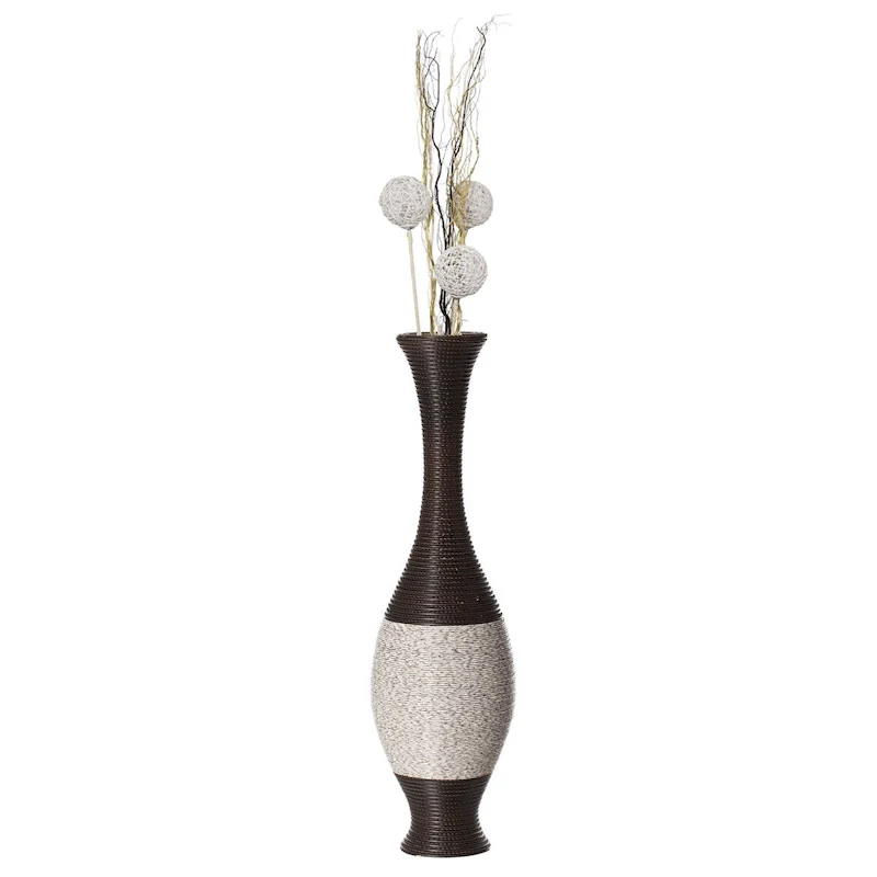 Tall Decorative Floor Vase, PVC Floor Vase, Tall Flower Holder, Brown Floor Vase, Floor Vase 41- Inch -Tall