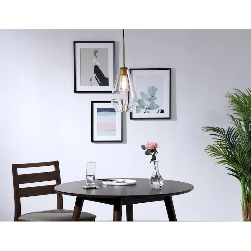 Gerald 1-light Elongated Glass Shade Hanging Pendant Light