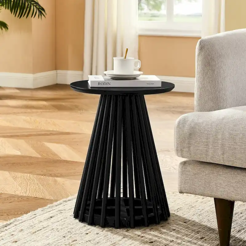 Modern Solid Wood Round Coffee Table