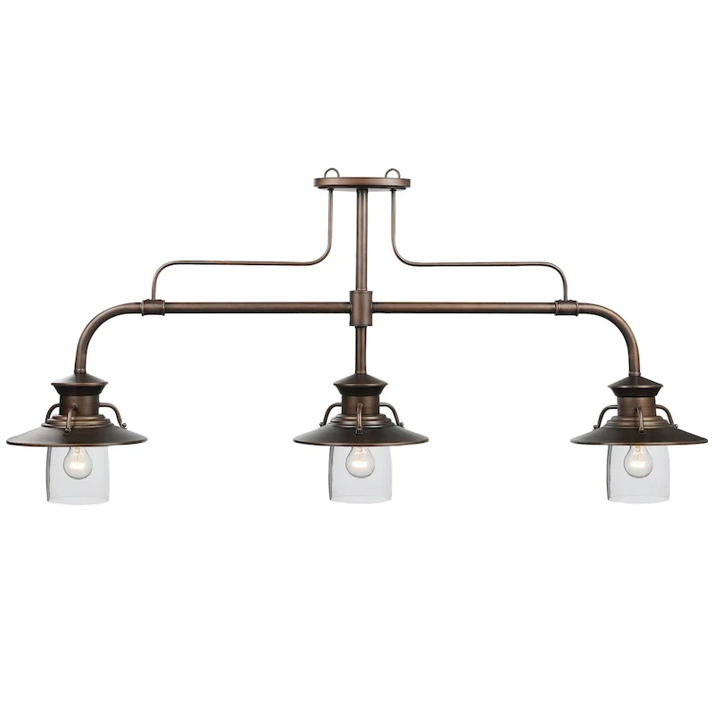60 Inch 3 Light Edison Billiard Light By RAM Game Room - N/A