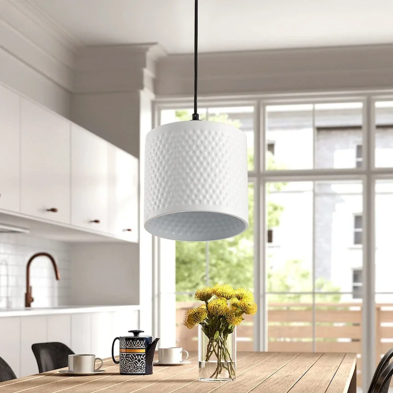 8-Lights Farmhouse Style Dimmable Glass Adjustable Kitchen Island Lights - 40 D10.2 W72 H(Adjustable)