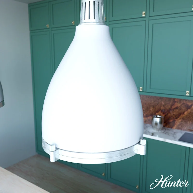 Hunter Bluff View Retro 16  3-Light Pendant - Kitchen Island, Dining Room, Entry - Mid-Century Modern, Industrial, Transitional