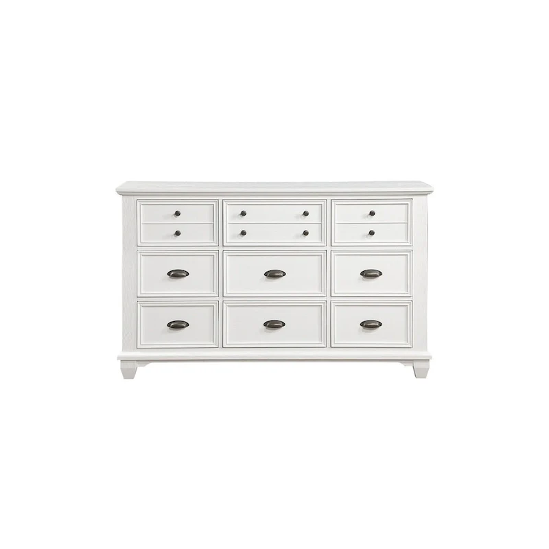 Leo 6 Piece White Modern Panel Bedroom Set
