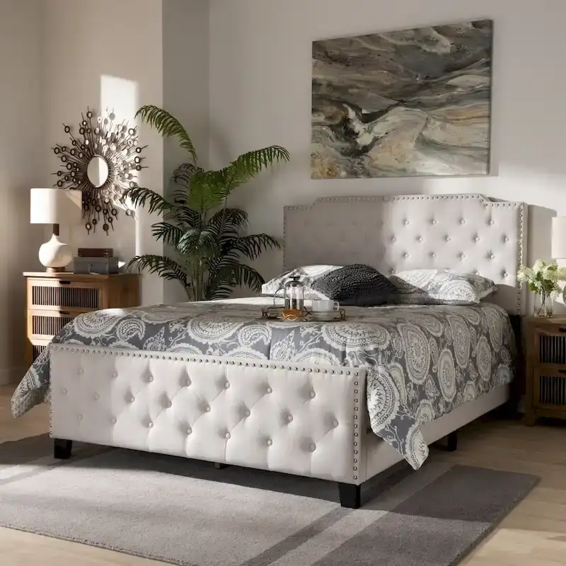 Copper Grove Enzers Upholstered Button-tufted Panel Bed