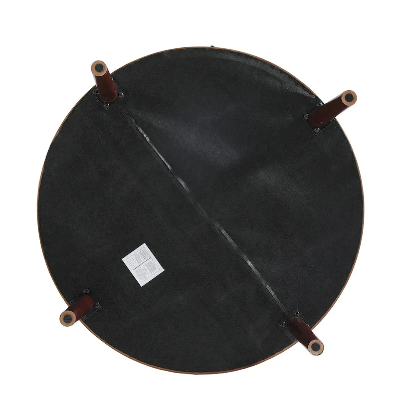 34.5 W Full-Grain Genuine Italian Leather Ottoman by Lumibee
