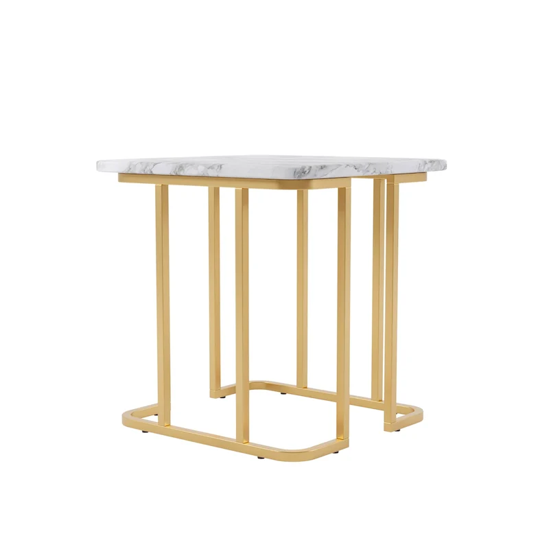 Deeanne Contemporary 24-inch Faux Marble Side Table by Furniture of America