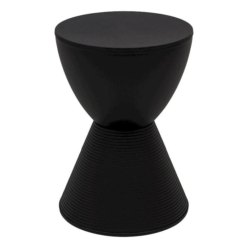 Boyd Round Side Table Ribbed Design Base Accent End Table with Removable Lid for Living Room & Bedroom