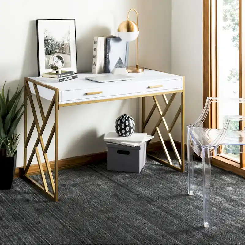SAFAVIEH Manila Modern Dual-Tone 1-Drawer Desk