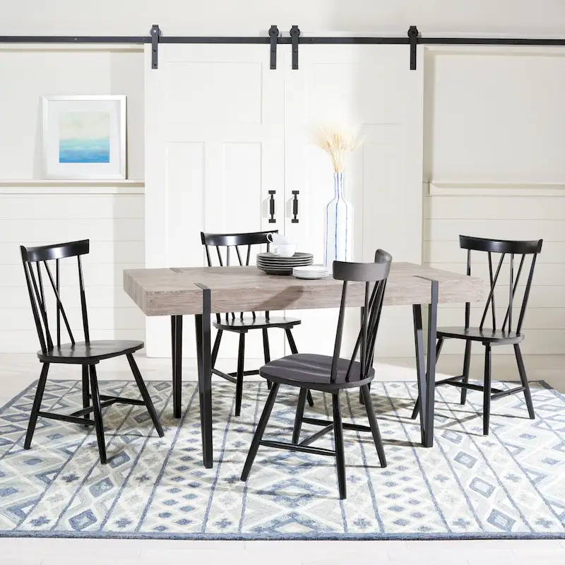 SAFAVIEH Asal Mid-Century Industrial Rustic Dining Room Table - 59.1 W x 35.4 L x 29.5 H - 59Wx35Dx30H