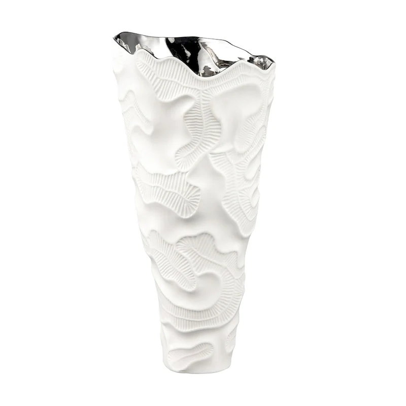 Elk Home Halford Matte White Earthenware 8.75 Inch Wide Vase