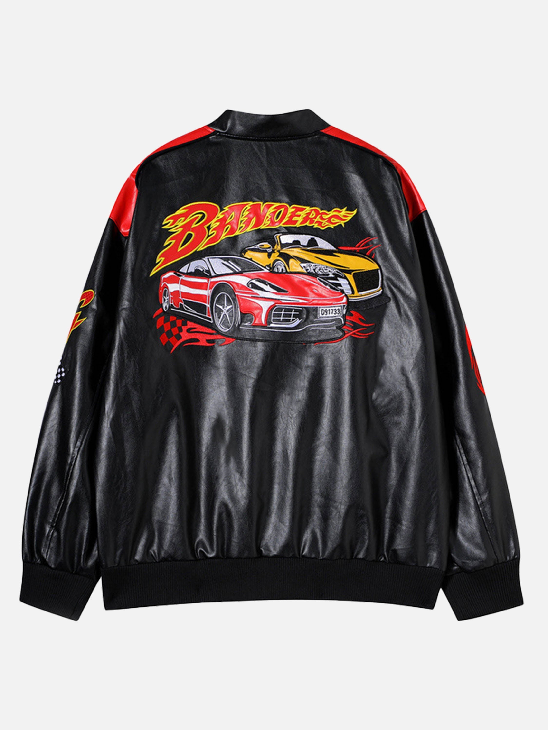 The Vimiaparty American Street Biker Baseball Suit Racing Suit Jacket