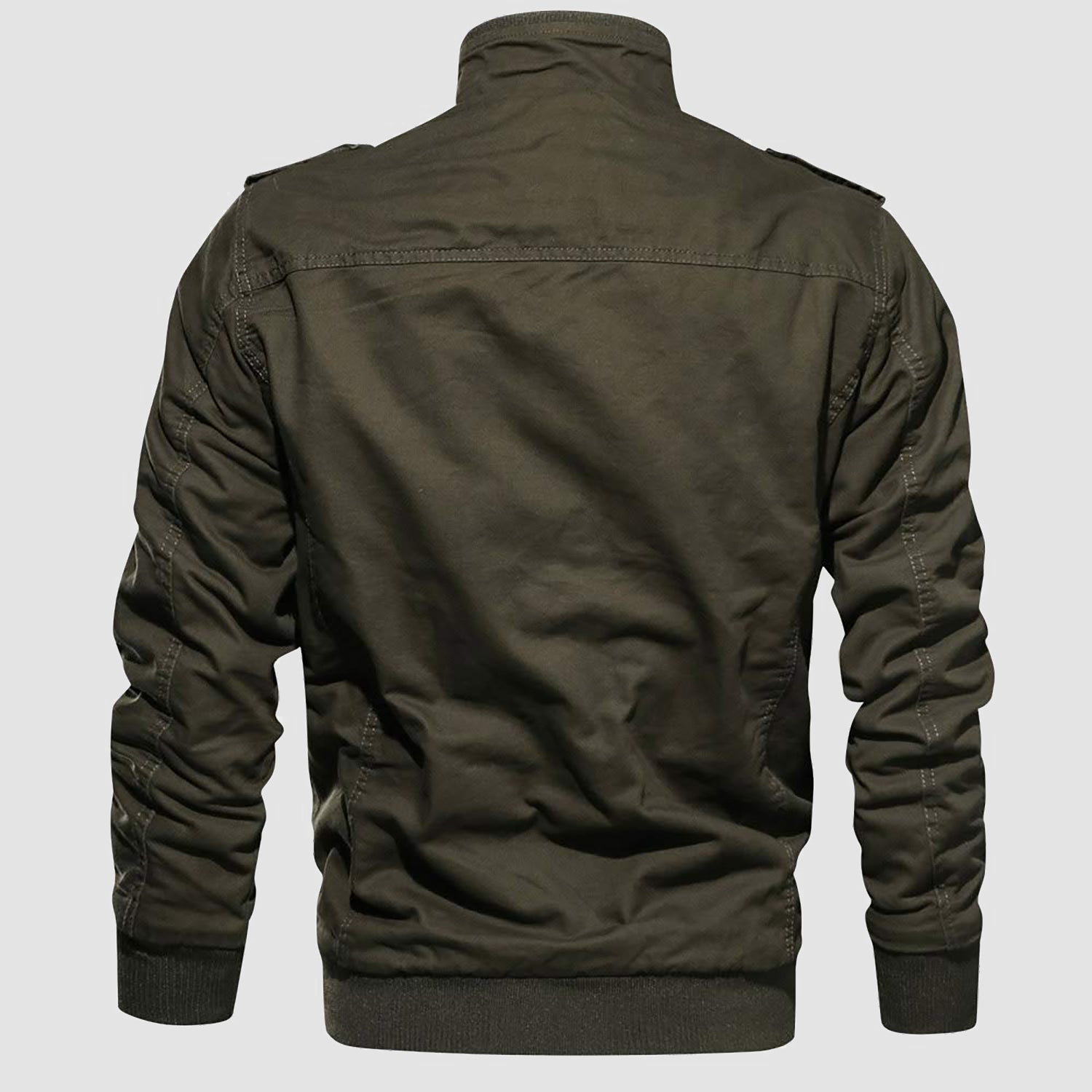 Men's Winter Cargo Jacket Military Pilot Coat Fleece Warm Stand Collar Tactical Jacket