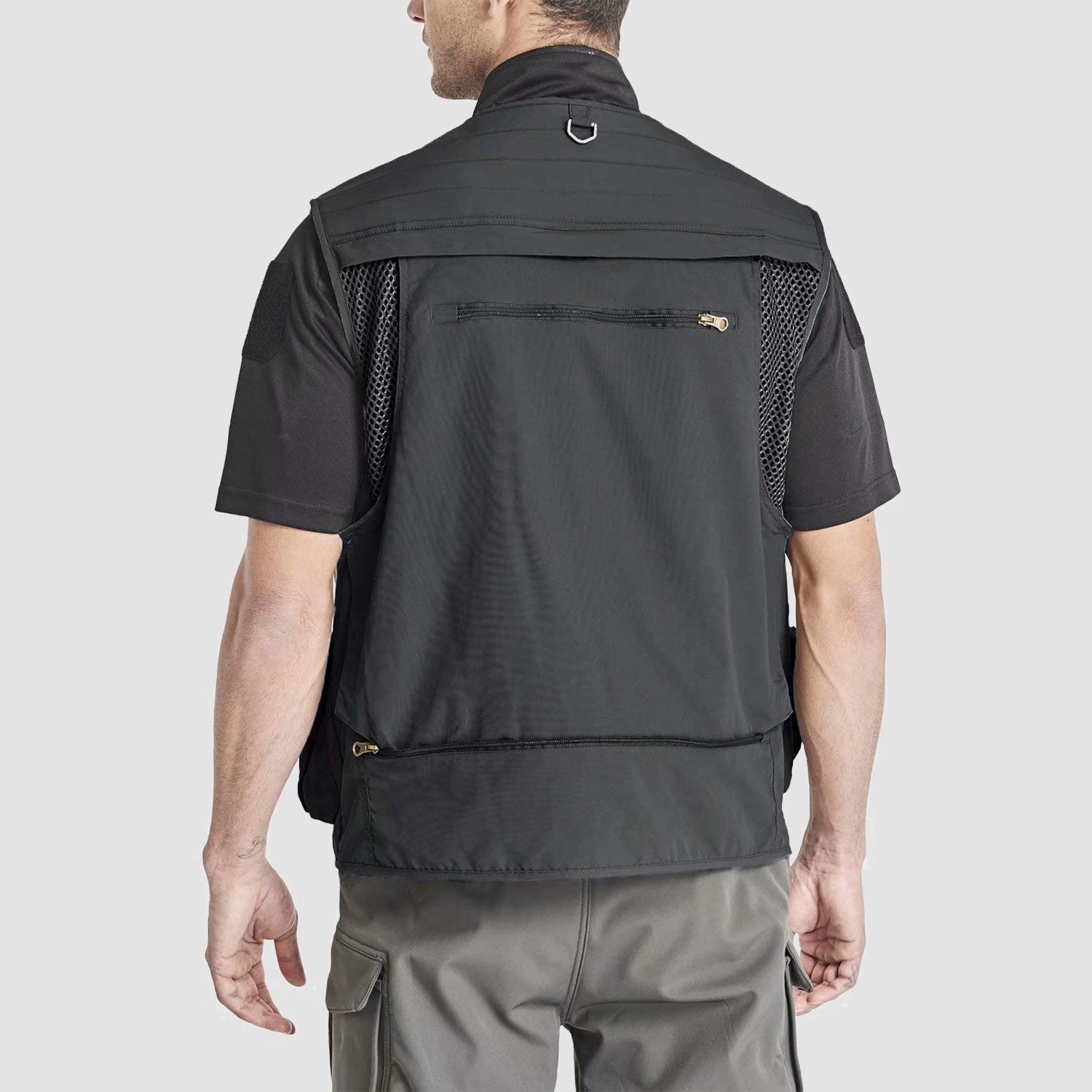 Men's Outerwear Vests Mesh Sleeveless Outdoor Work Vest with Multi Pockets Cargo Waistcoat Fishing