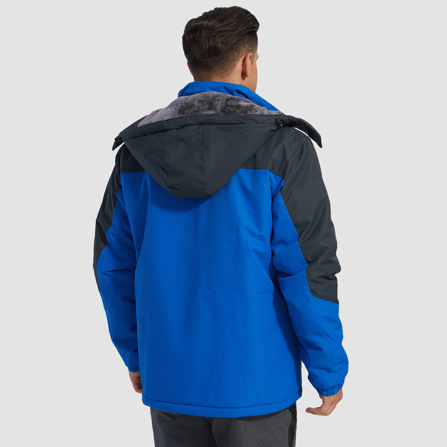 Men's Winter Jacket Water Repellent Ski Snow Jacket Warm Fleece Coat Parka Raincoats With Multi-Pockets