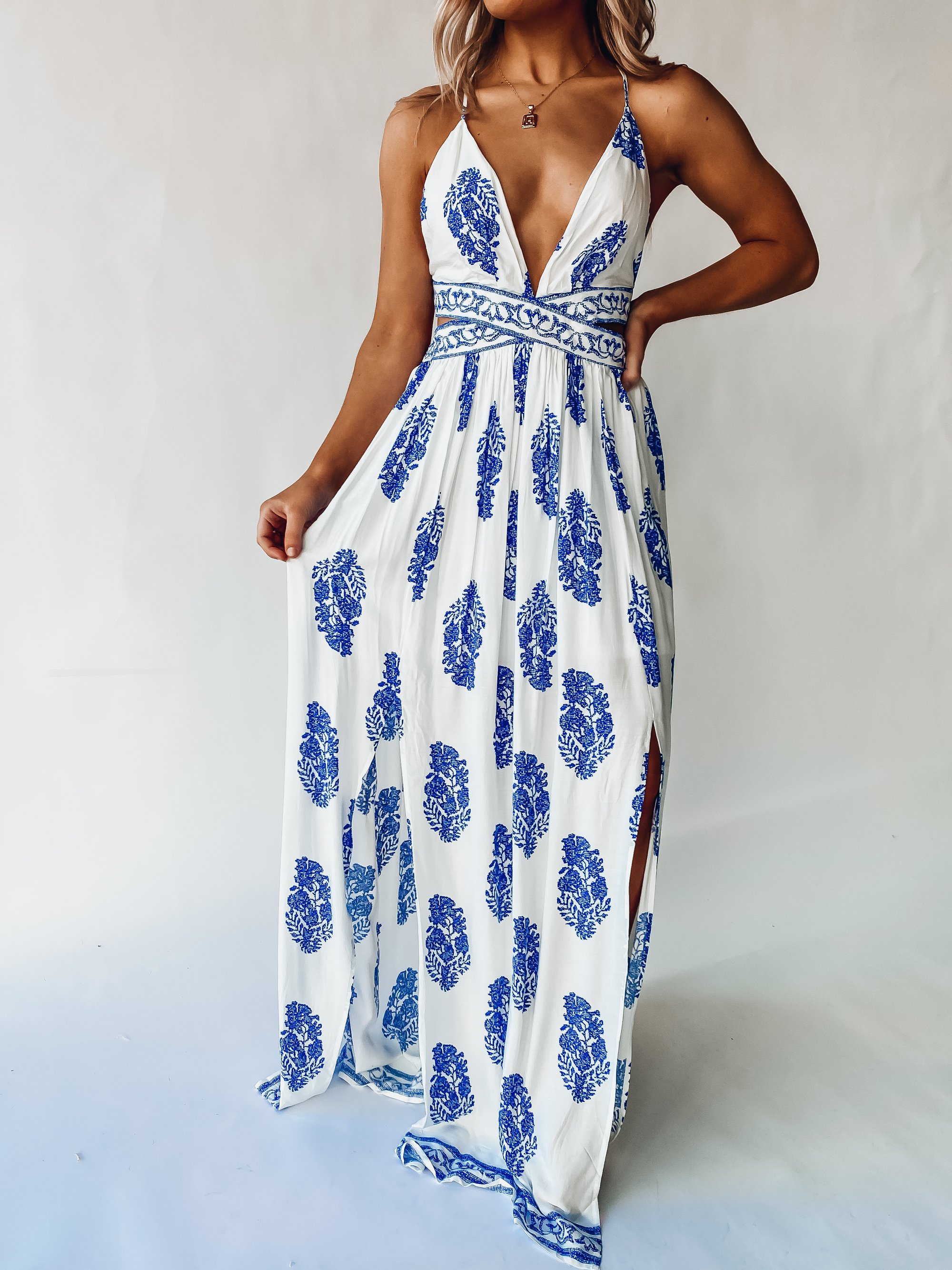 Women's V-neck Bohemian Halter Holiday Dress