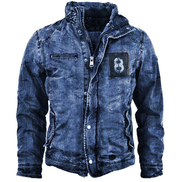 Mens Jacket Retro Washed Warm Jacket