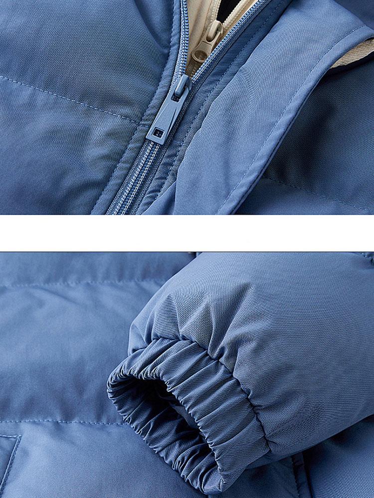 Contrast Hooded Puffer Coat