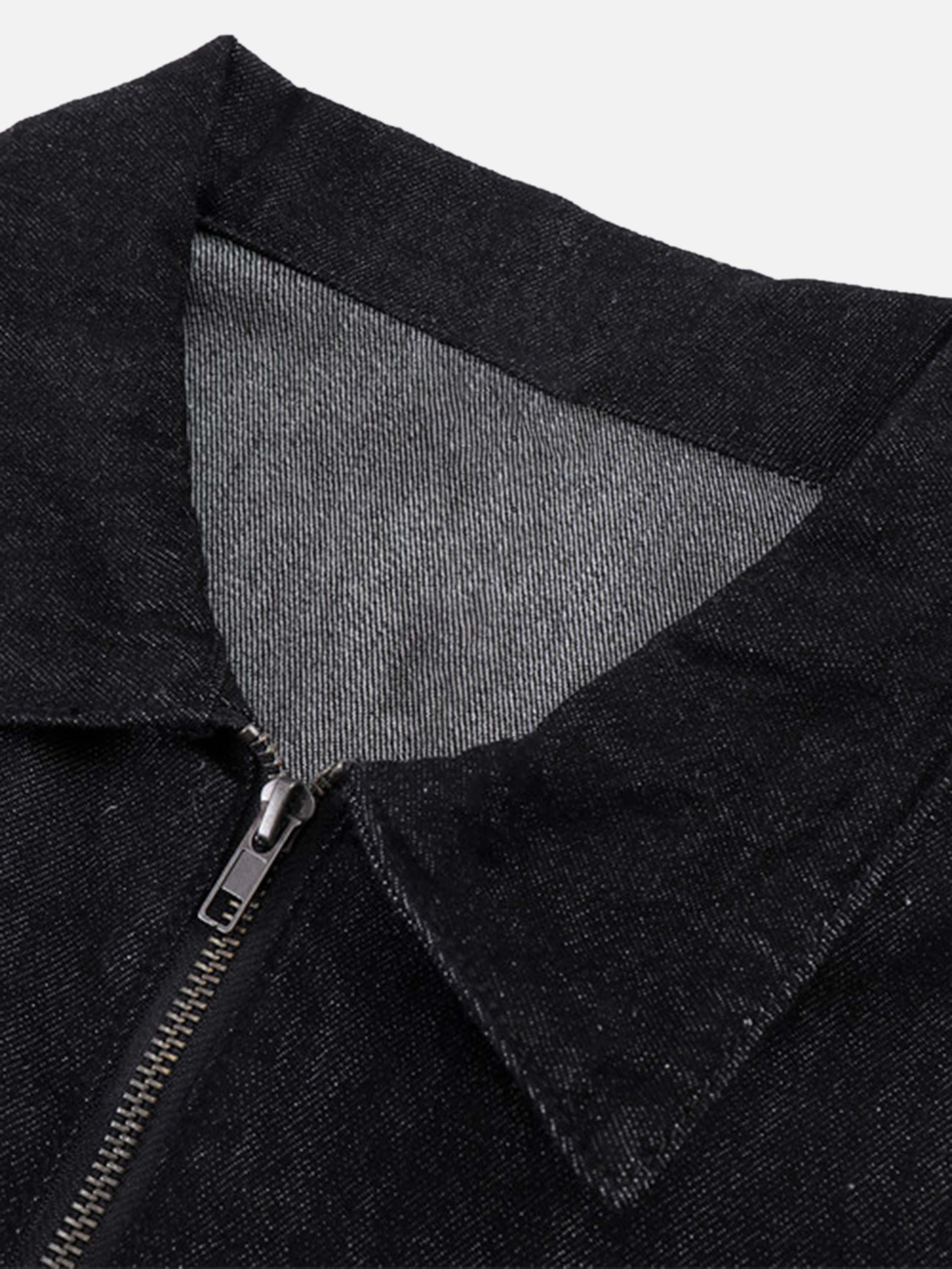 The Vimiaparty European And American Personalized Skull And Bone Embroidered Denim Jacket