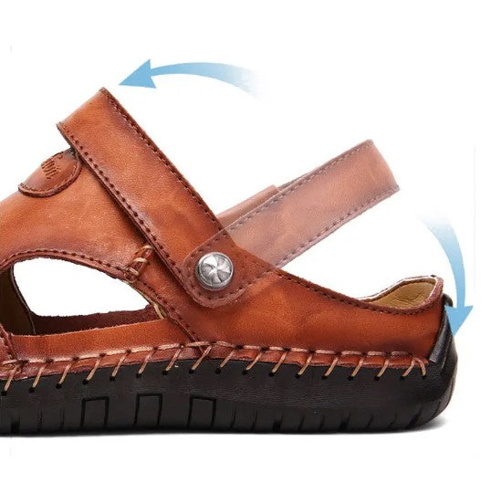 Cut Out Stitch Detail Slide Sandals