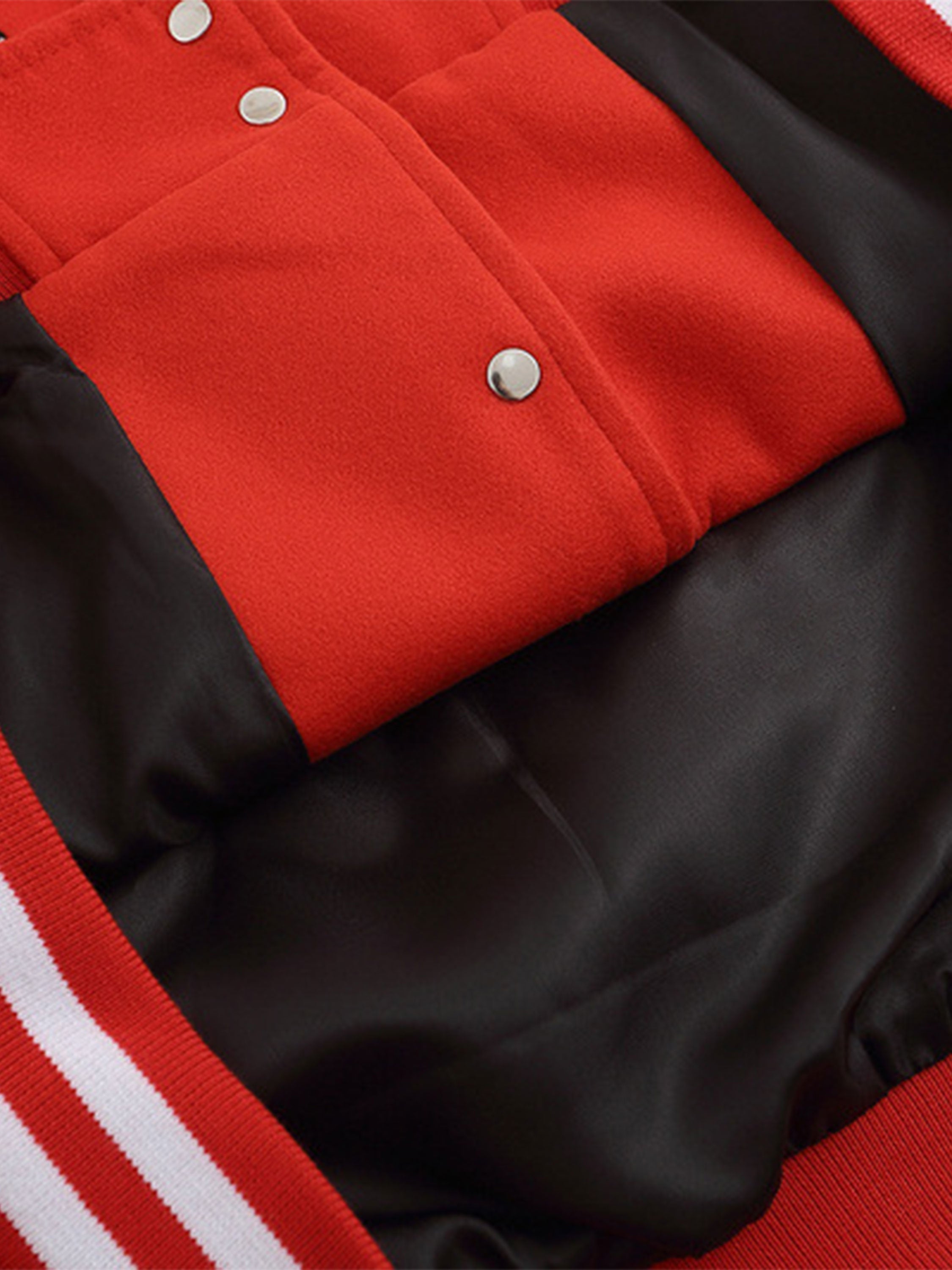 The Vimiaparty American Retro Hip-hop Flocked Letters Baseball Jacket