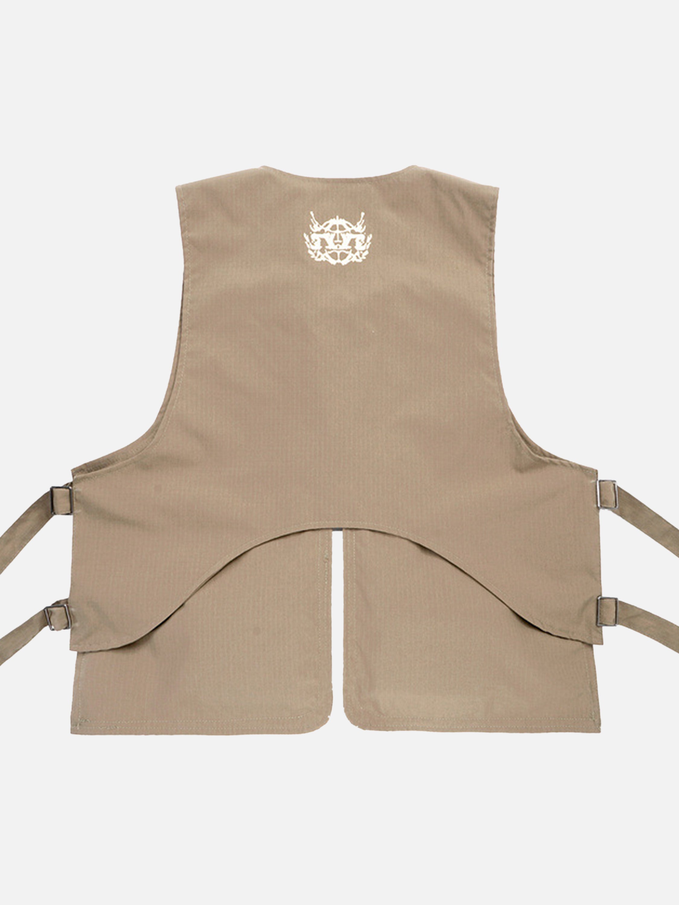 The Vimiaparty Skeleton Print Padded Cargo Vest