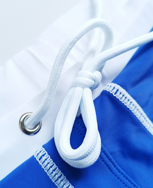 Vacation Plain Quick-Dry Drawstring Boxer Swim Trunks With Pockets