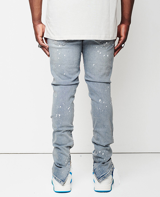 Casual Denim Ripped Zipper Pocket Pencil Jeans