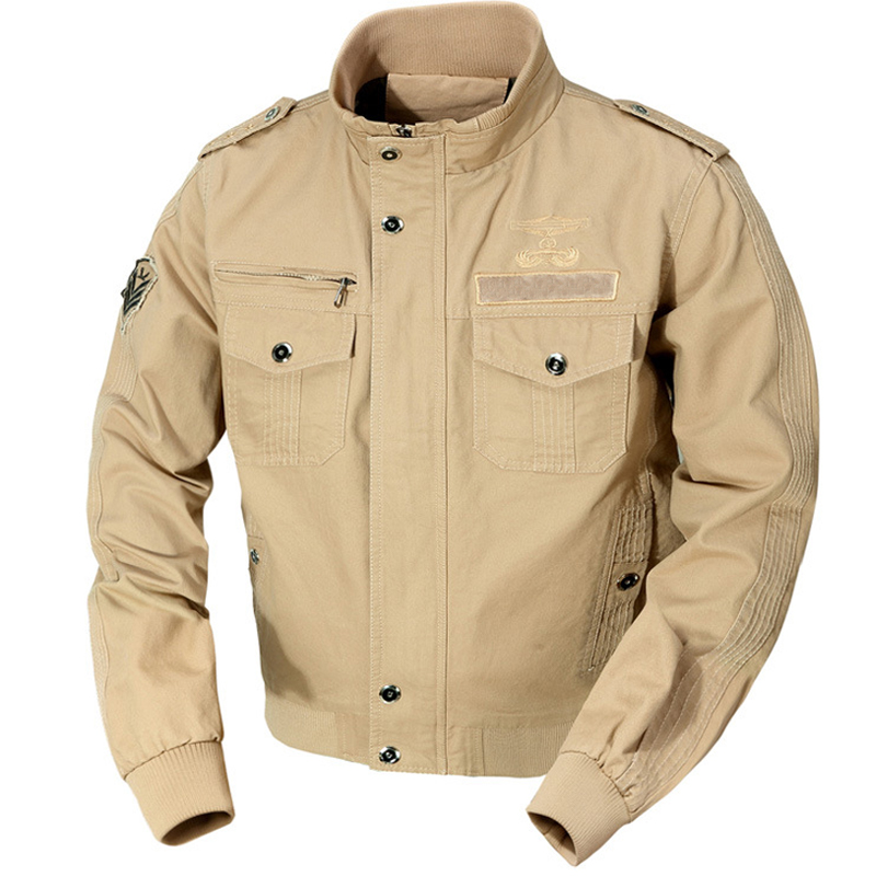 Men's Zip Pocket Military Cargo Jacket