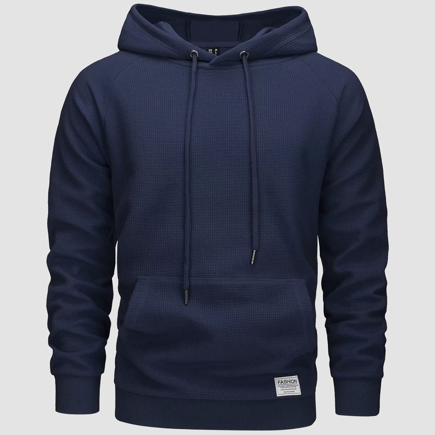 Men's Pullover Hoodies Waffle Knit Long Sleeve Drawstring Casual Active Hooded Sweatshirts with Kangaroo Pockets