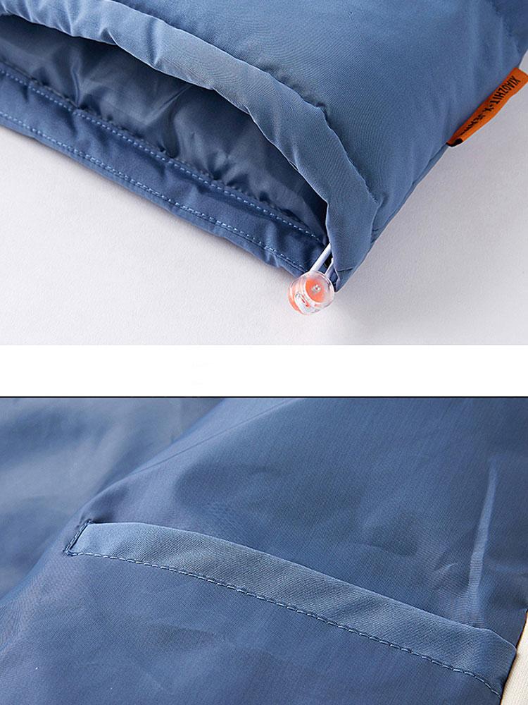 Contrast Hooded Puffer Coat