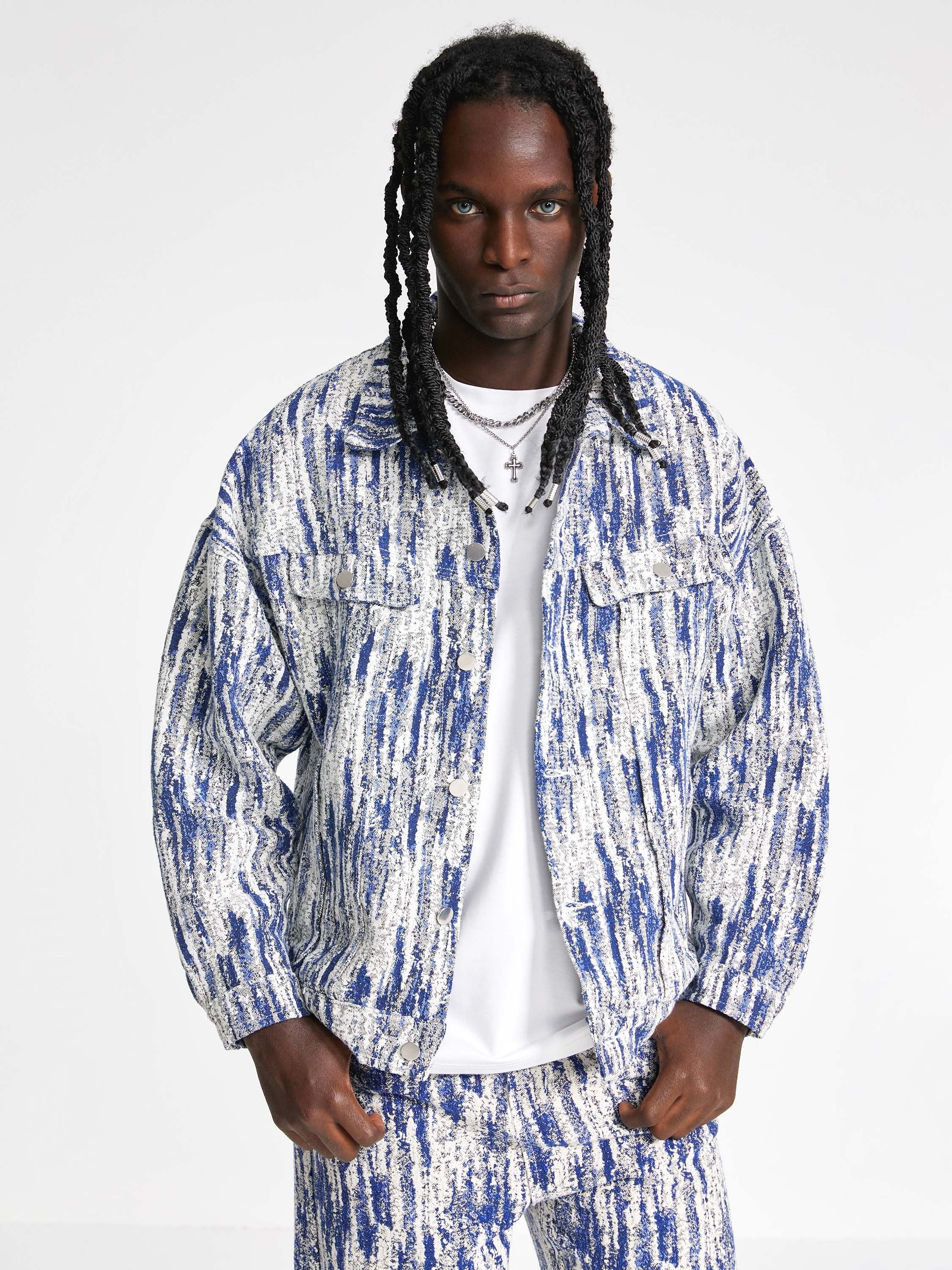 The Vimiaparty Jacquards Straight Trucker Jacket