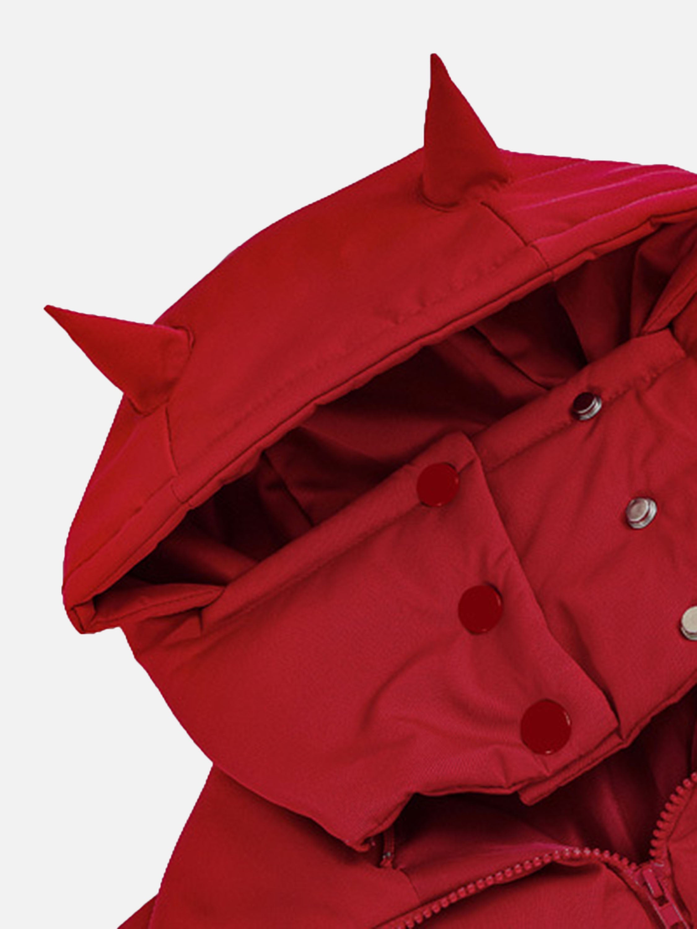The Vimiaparty American Retro Little Devil Hooded Stand Collar Bread Suit Loose Down Jacket