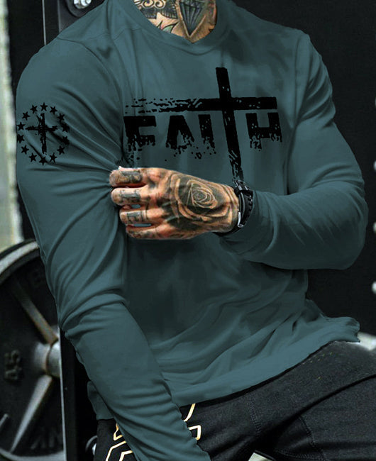 Letter Graphic Causal Fitted Shirt