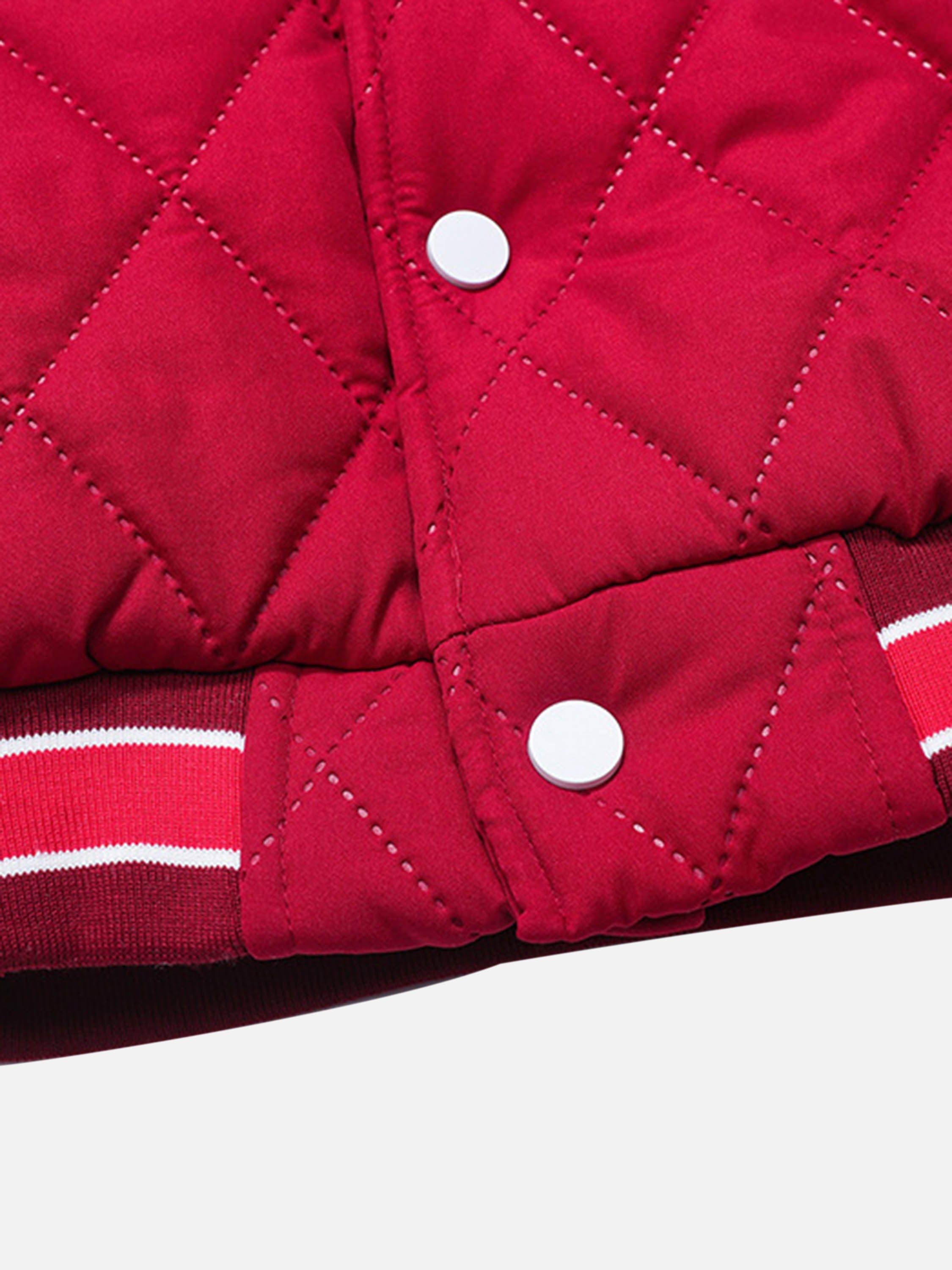 The Vimiaparty American Style Compound Velvet Check Thickened Cotton Baseball Suit Jacket