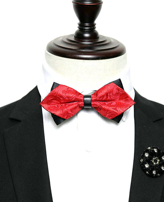 Business Allover Print Pointed Toe Bow Tie