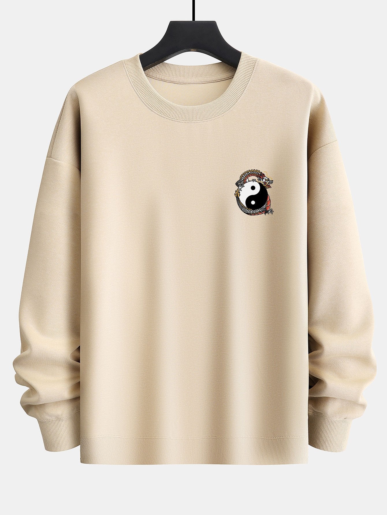 Dragon Slogan Back Print Relax Fit Sweatshirt