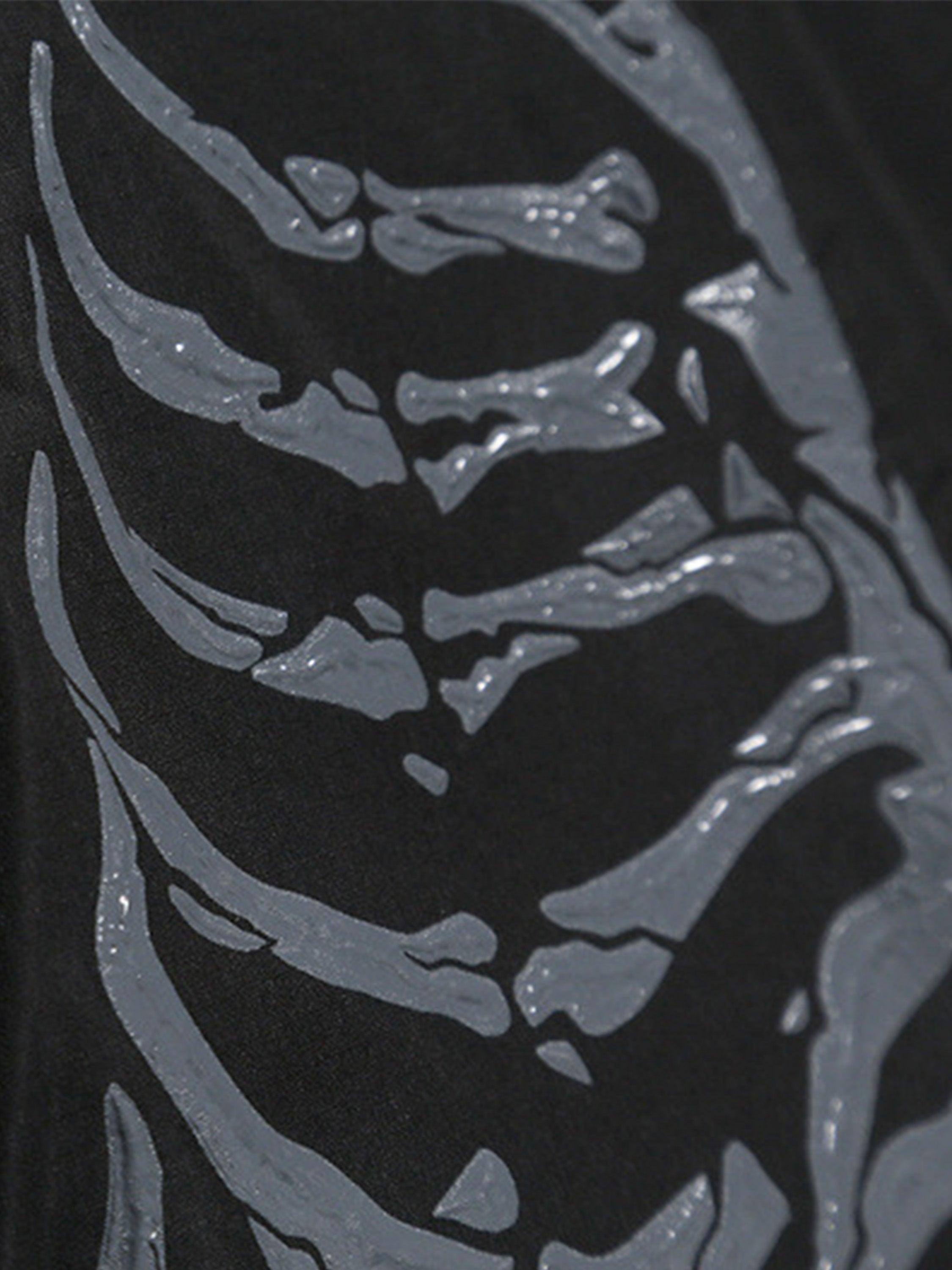 The Vimiaparty Skeleton Print Padded Cargo Vest