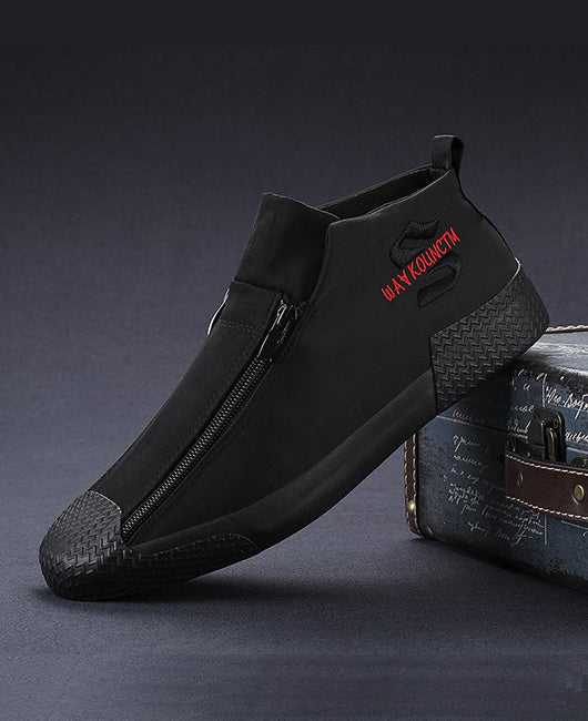 High Top Zip Up Embroidery Casual Shoes