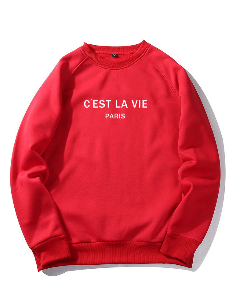 Paris Print Raglan Sleeves Sweatshirt