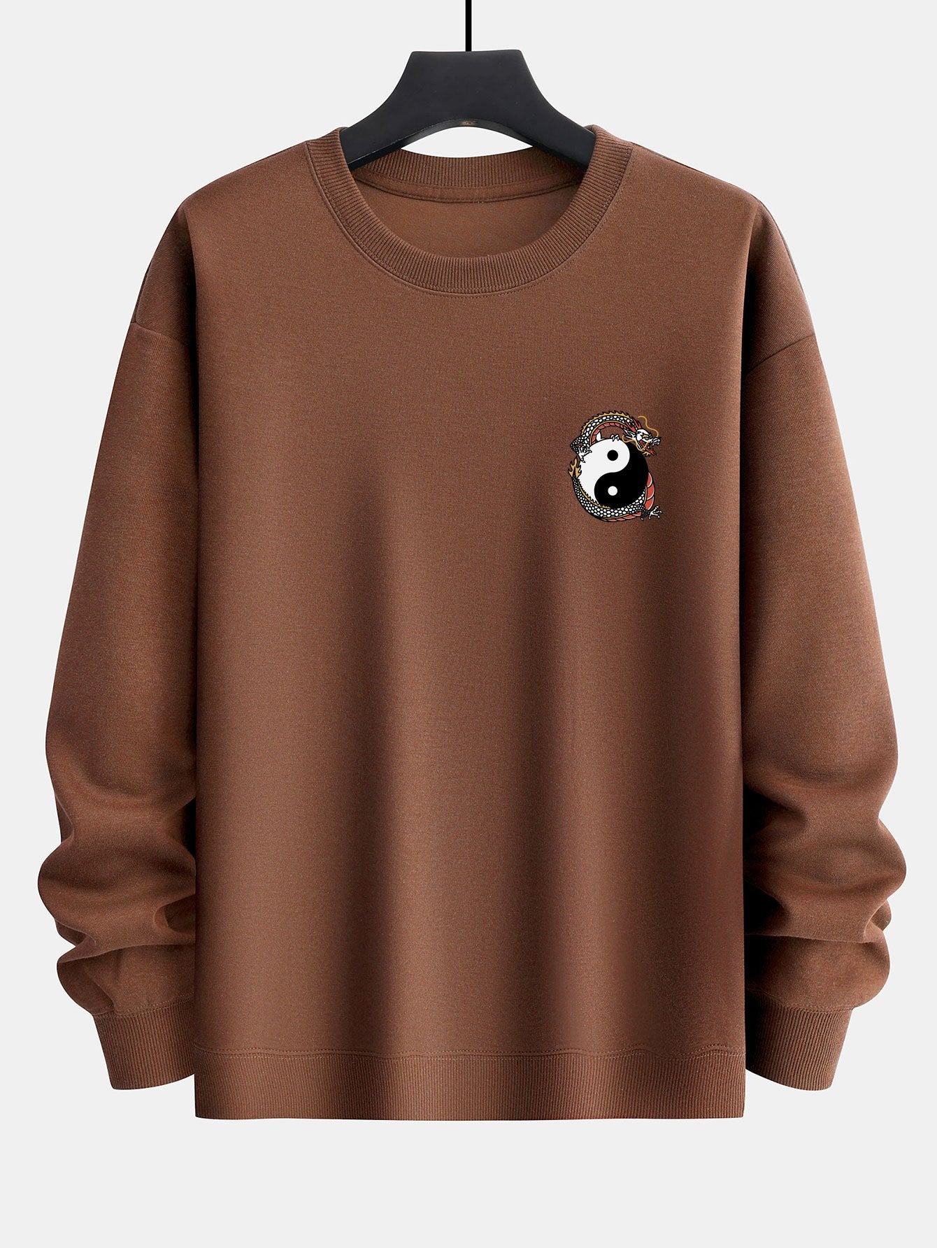 Dragon Slogan Back Print Relax Fit Sweatshirt