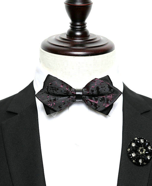 Business Allover Print Pointed Toe Bow Tie